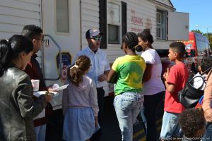 NY Fire Department engages with attendees at Bronx Summer Fest 2016.